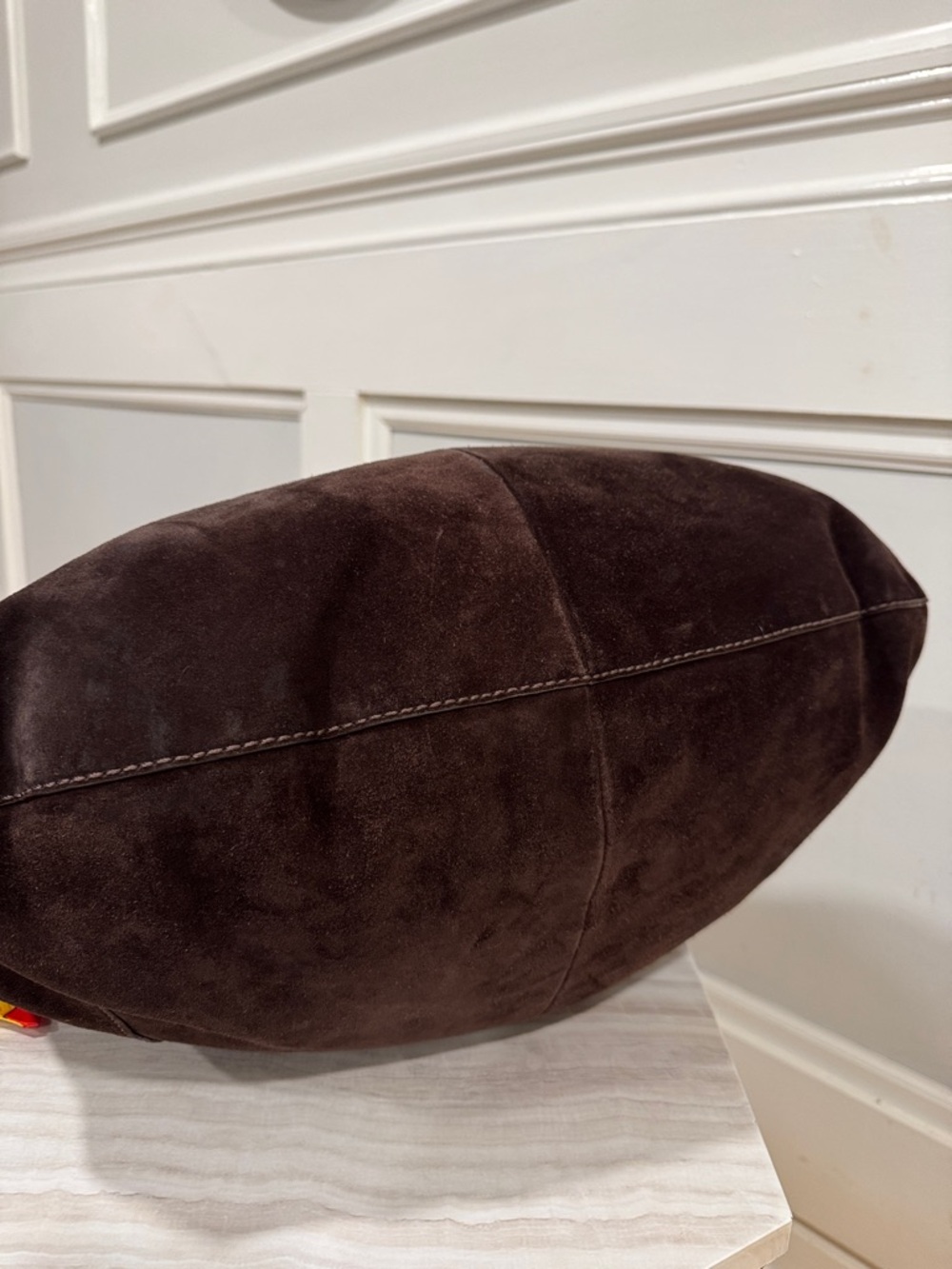 Coach Bag Vintage Carly Oversized Hobo Chocolate Brown Suede Shoulder Bag - Picture 8 of 17